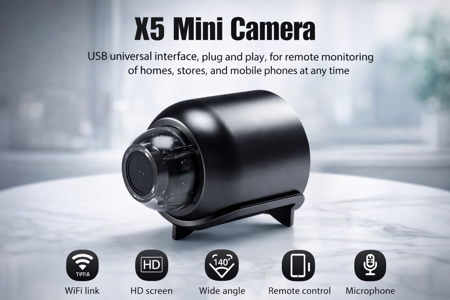 X5 Mini Spy Camera 1080P HD – Wireless WiFi Hidden Security Cam with Night Vision & Motion Recording